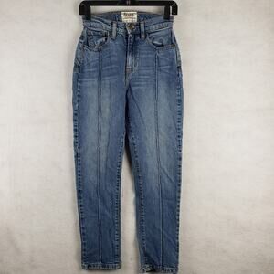 Revice Women's 28 High Rise Venus‎ Crop Jeans Iconic Star Butt Denim Pleated